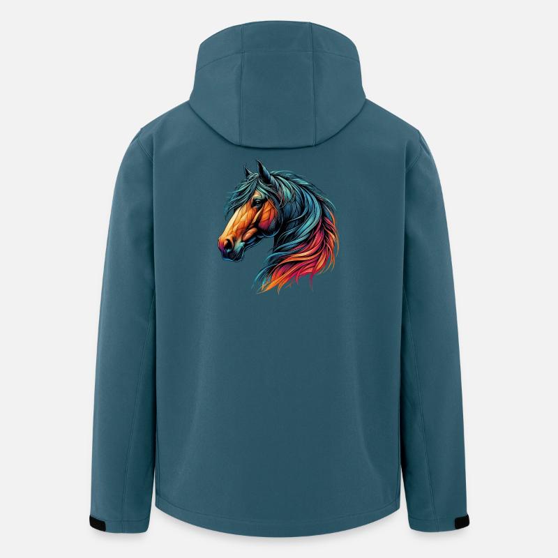 Pferd - Recycelte Männer Softshell-Jacke von Stanley/Stella - Dunkles Petrol