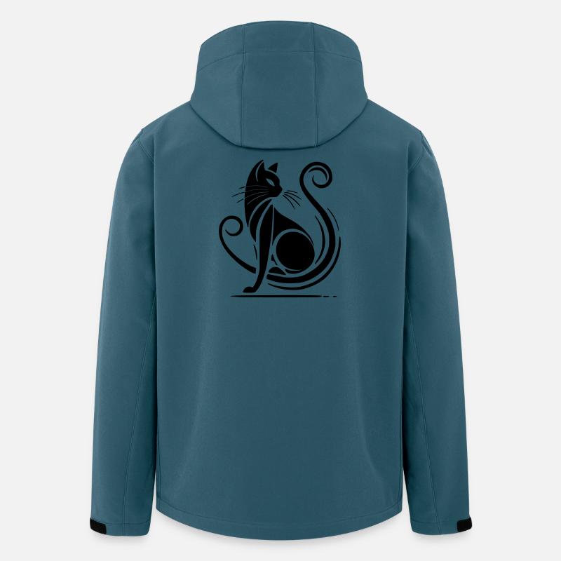 Moderne schwarze Katze - Recycelte Männer Softshell-Jacke von Stanley/Stella - Dunkles Petrol