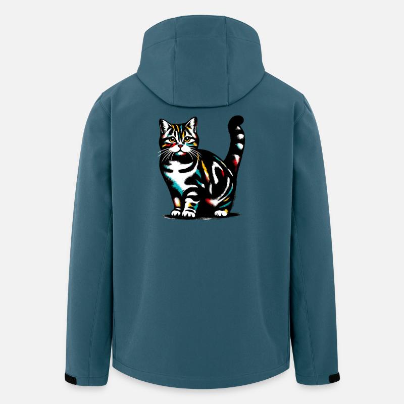 Katze - Recycelte Männer Softshell-Jacke von Stanley/Stella - Dunkles Petrol