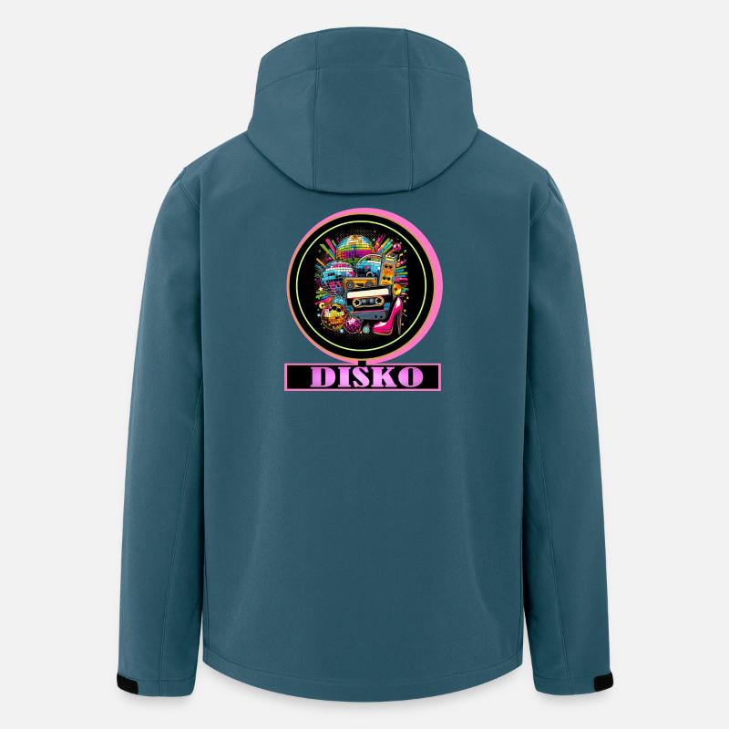 Disco Retro Cassette Neon Gloss - Veste softshell homme en polyester recyclé Stanley/Stella - bleu pétrole foncé