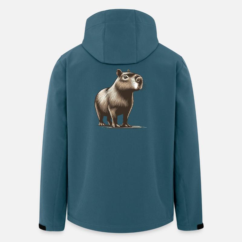 Capybara - Recycelte Männer Softshell-Jacke von Stanley/Stella - Dunkles Petrol