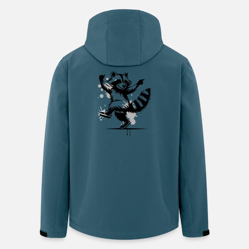 Tanzender Waschbär im Stencil-Stil - Recycelte Männer Softshell-Jacke von Stanley/Stella - Dunkles Petrol