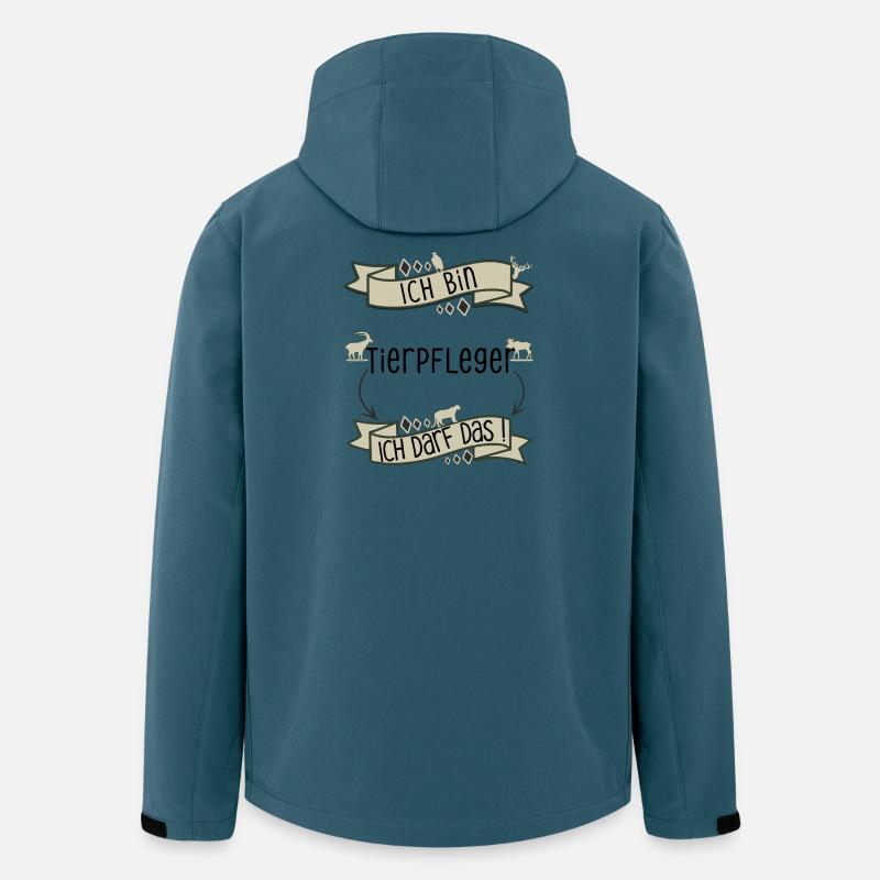 Lustiger Tierpfleger Spruch - ich darf das! - Recycelte Männer Softshell-Jacke von Stanley/Stella - Dunkles Petrol