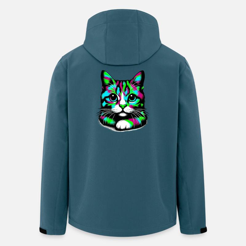 Katze - Recycelte Männer Softshell-Jacke von Stanley/Stella - Dunkles Petrol