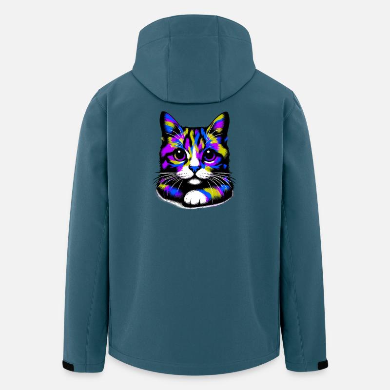 Katze - Recycelte Männer Softshell-Jacke von Stanley/Stella - Dunkles Petrol