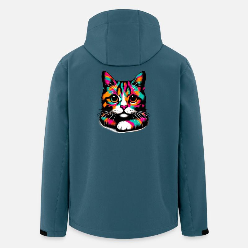 Katze - Recycelte Männer Softshell-Jacke von Stanley/Stella - Dunkles Petrol