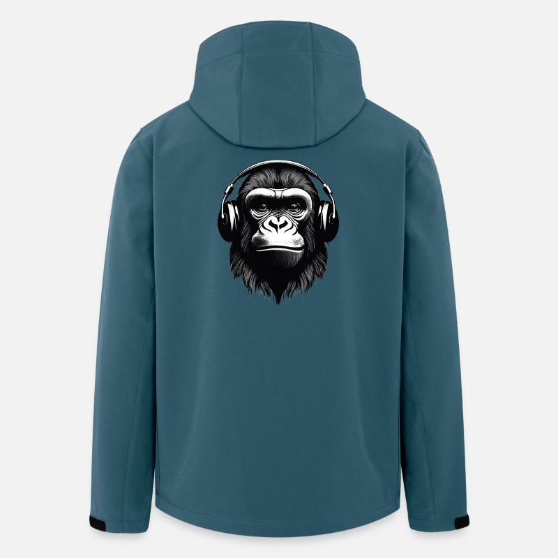 Gorilla, Primat, Affe - Recycelte Männer Softshell-Jacke von Stanley/Stella - Dunkles Petrol