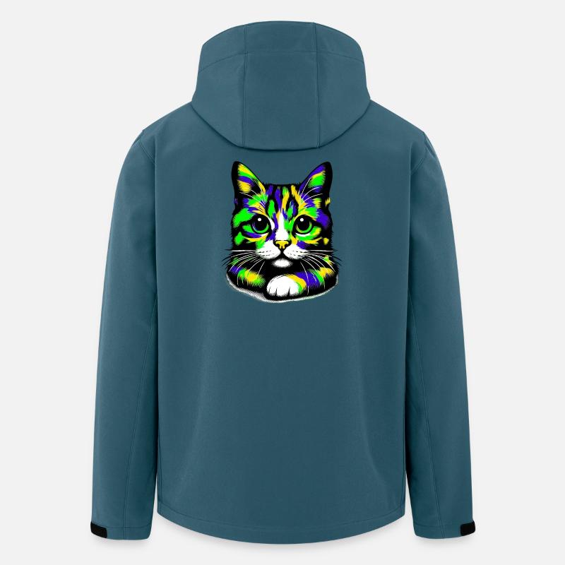 Katze - Recycelte Männer Softshell-Jacke von Stanley/Stella - Dunkles Petrol