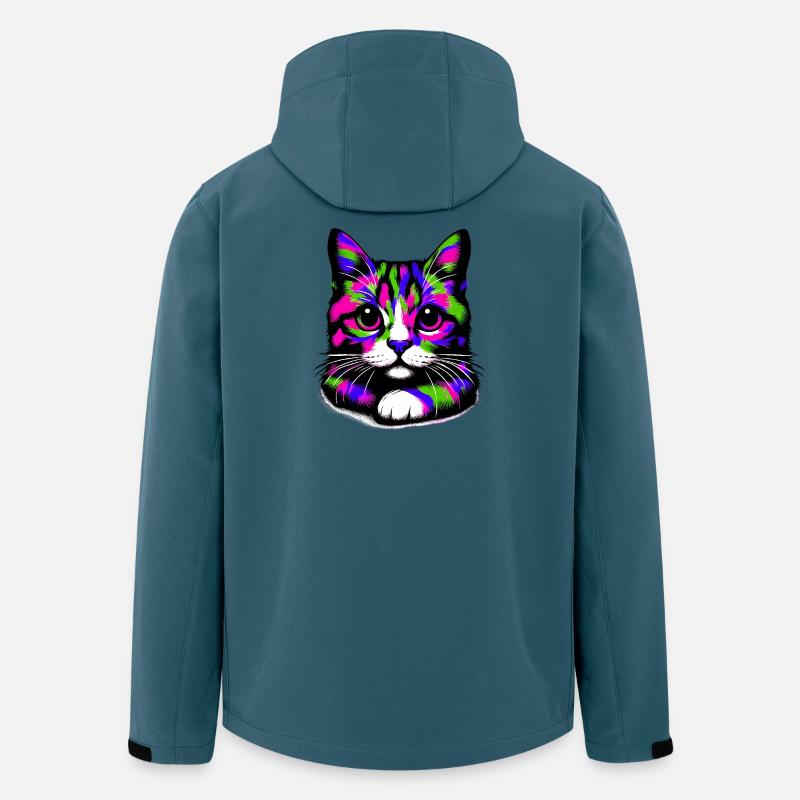 Chat - Veste softshell homme en polyester recyclé Stanley/Stella - bleu pétrole foncé