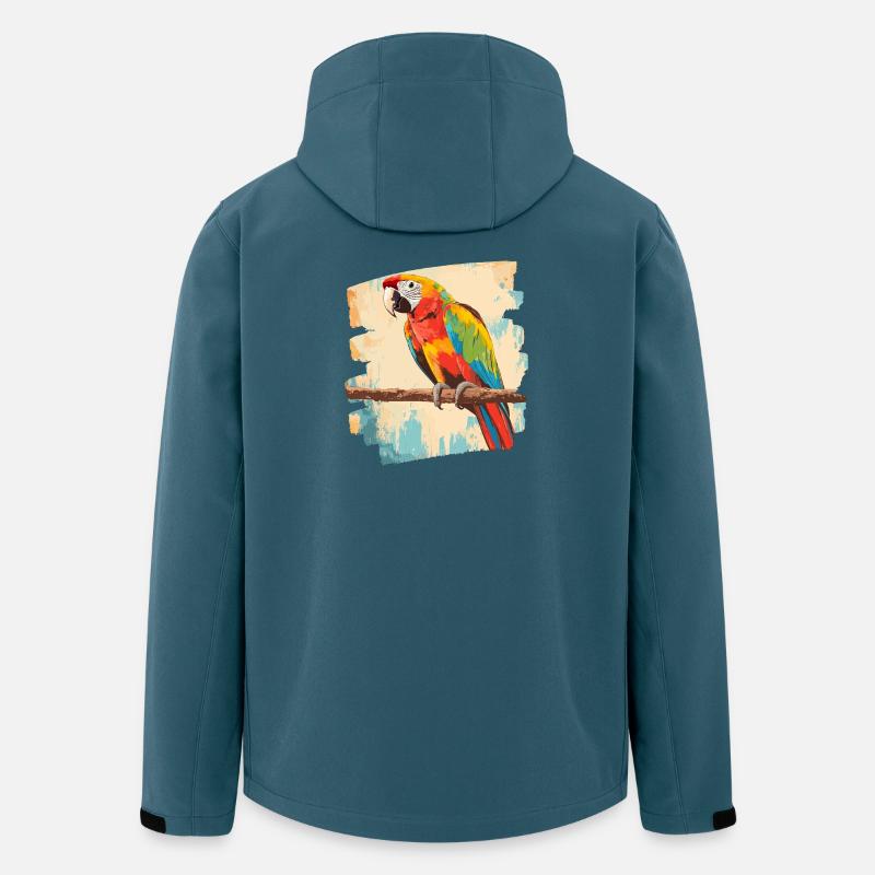 Papagei Retro - Recycelte Männer Softshell-Jacke von Stanley/Stella - Dunkles Petrol