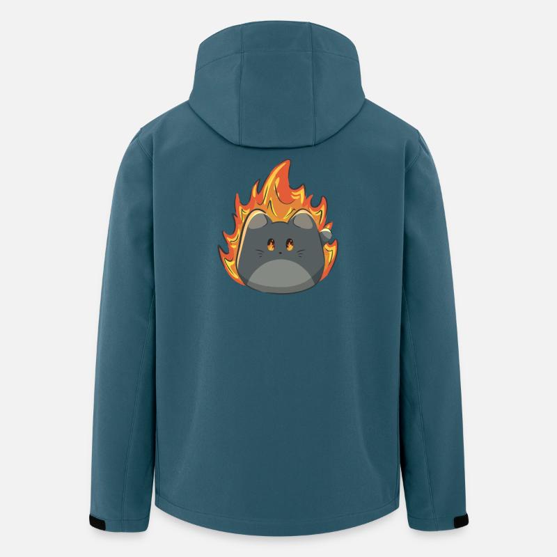 Süße Katze mit Feuer - Recycelte Männer Softshell-Jacke von Stanley/Stella - Dunkles Petrol