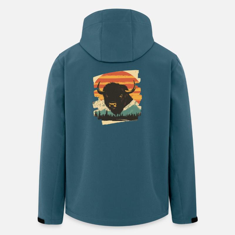 Bison Retro - Recycelte Männer Softshell-Jacke von Stanley/Stella - Dunkles Petrol