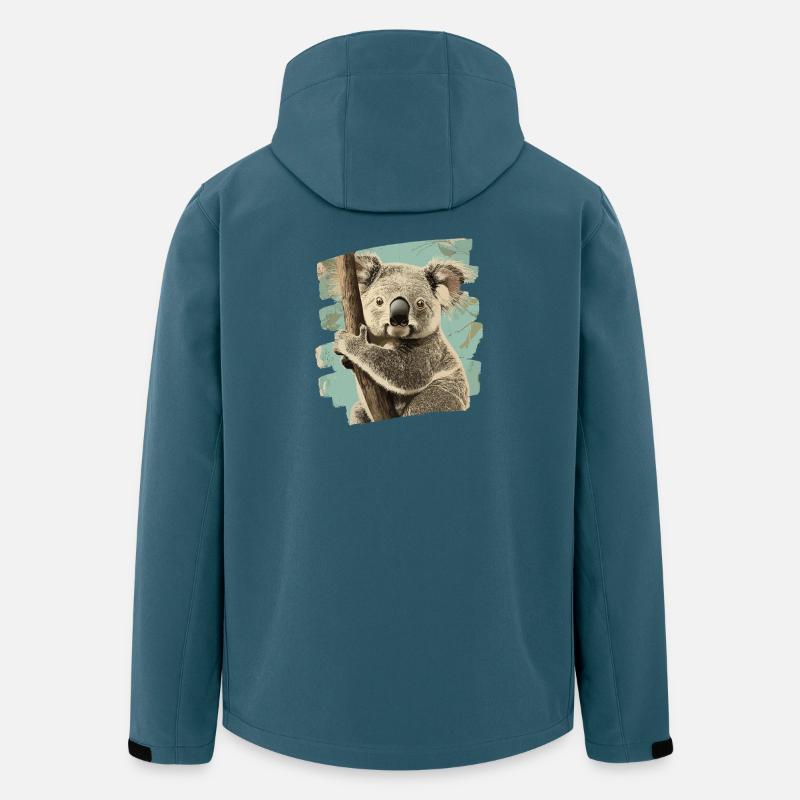 Koala Bär - Recycelte Männer Softshell-Jacke von Stanley/Stella - Dunkles Petrol