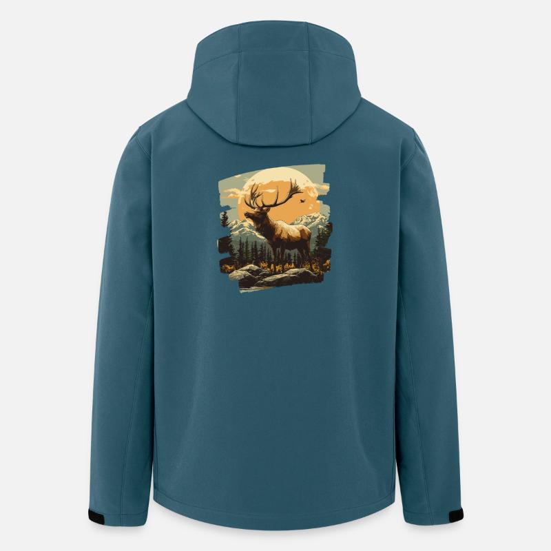 Elch Retro - Recycelte Männer Softshell-Jacke von Stanley/Stella - Dunkles Petrol