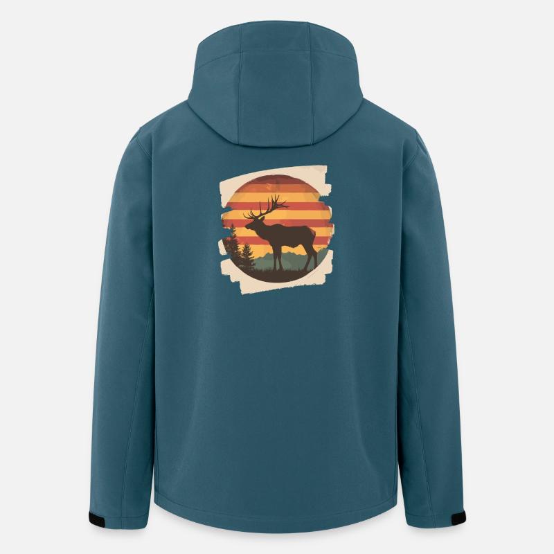 Elch Retro - Recycelte Männer Softshell-Jacke von Stanley/Stella - Dunkles Petrol