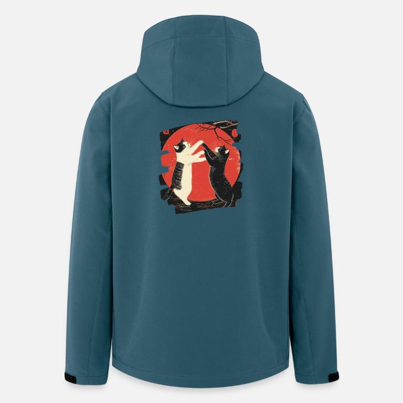 Japanischer Katzen Kampf - Recycelte Männer Softshell-Jacke von Stanley/Stella - Dunkles Petrol