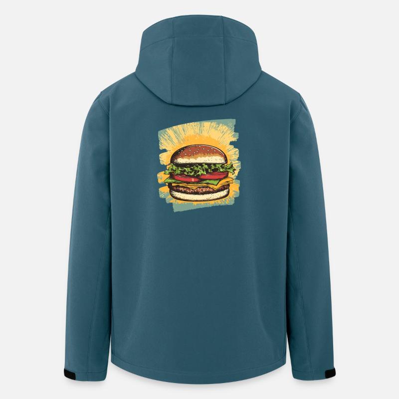 Burger Retro - Recycelte Männer Softshell-Jacke von Stanley/Stella - Dunkles Petrol