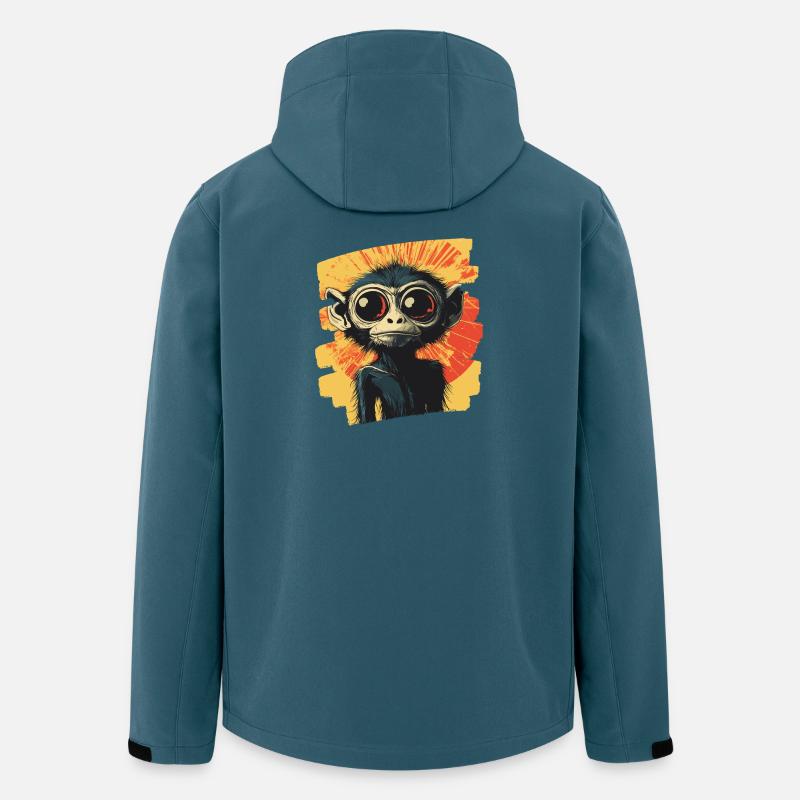 Spinnenaffe Retro - Recycelte Männer Softshell-Jacke von Stanley/Stella - Dunkles Petrol