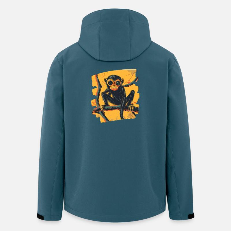Spinnenaffe Retro - Recycelte Männer Softshell-Jacke von Stanley/Stella - Dunkles Petrol