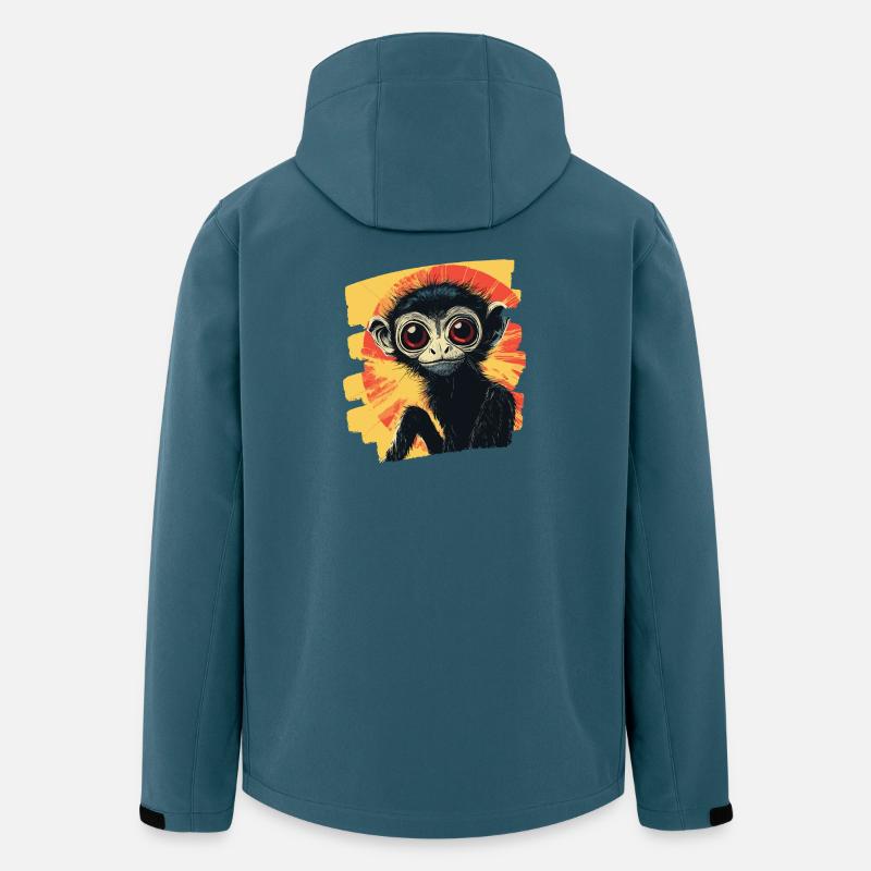Spinnenaffe Retro - Recycelte Männer Softshell-Jacke von Stanley/Stella - Dunkles Petrol