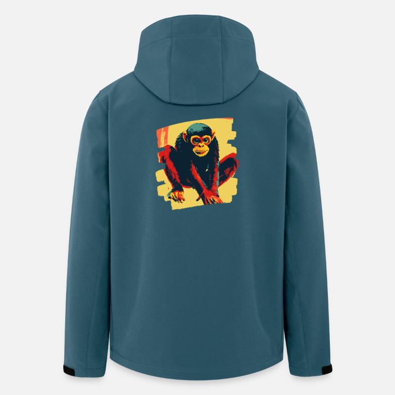 Spinnenaffe Retro - Recycelte Männer Softshell-Jacke von Stanley/Stella - Dunkles Petrol