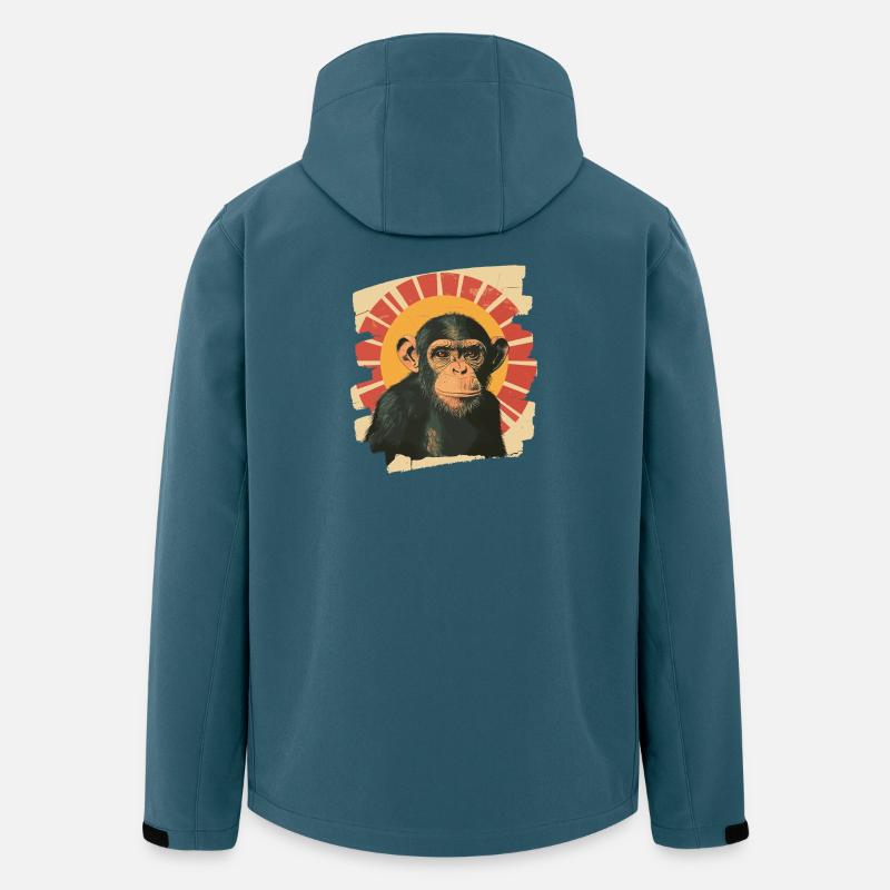Affe Retro - Recycelte Männer Softshell-Jacke von Stanley/Stella - Dunkles Petrol
