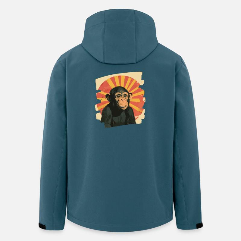 Affe Retro - Recycelte Männer Softshell-Jacke von Stanley/Stella - Dunkles Petrol