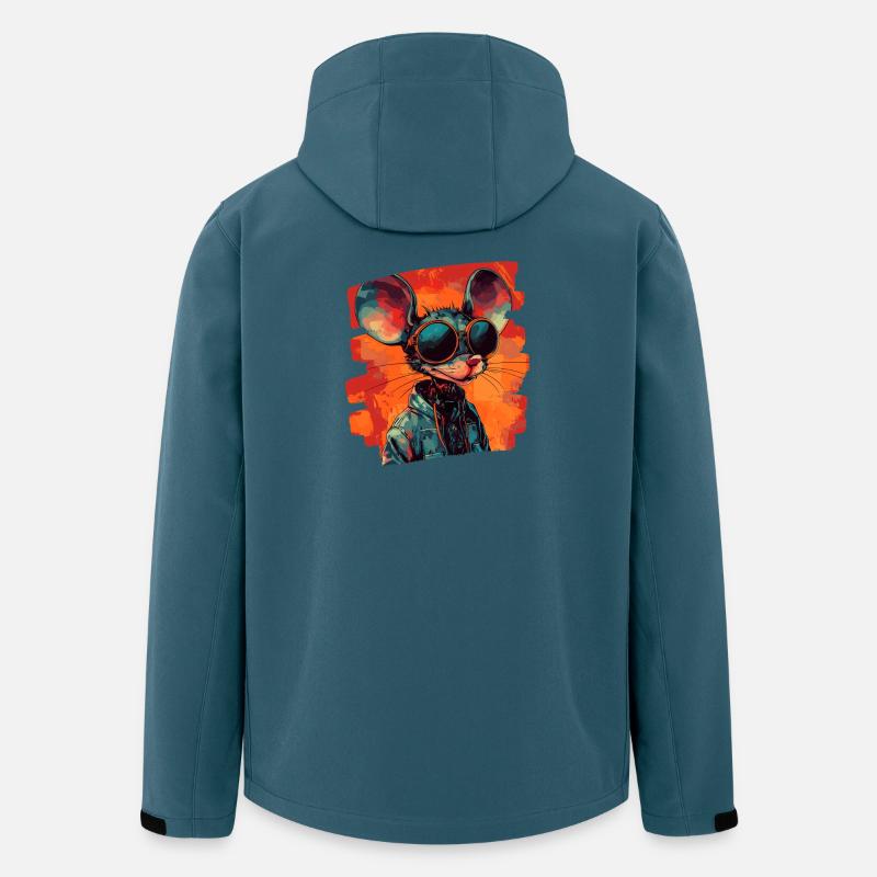 Maus Retro - Recycelte Männer Softshell-Jacke von Stanley/Stella - Dunkles Petrol