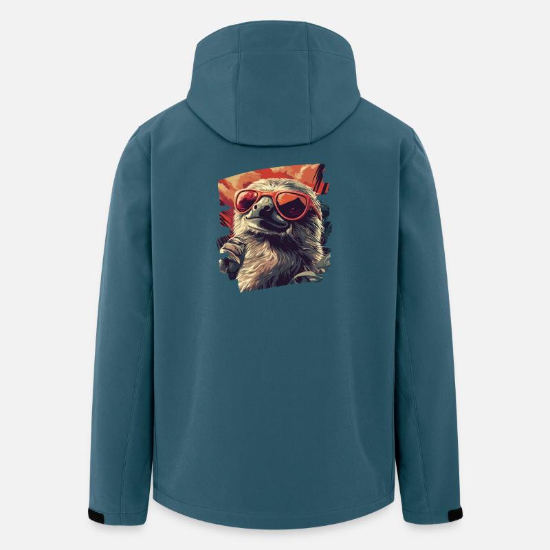 Faultier Retro - Recycelte Männer Softshell-Jacke von Stanley/Stella - Dunkles Petrol