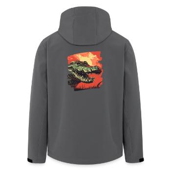Krokodil - Recycelte Männer Softshell-Jacke von Stanley/Stella - Dunkles Petrol - Hinten - AI Model Male 185 light (185cm)