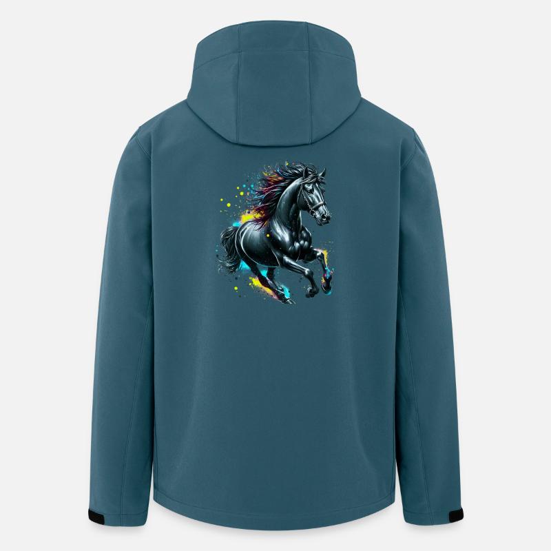 Pferd - Recycelte Männer Softshell-Jacke von Stanley/Stella - Dunkles Petrol