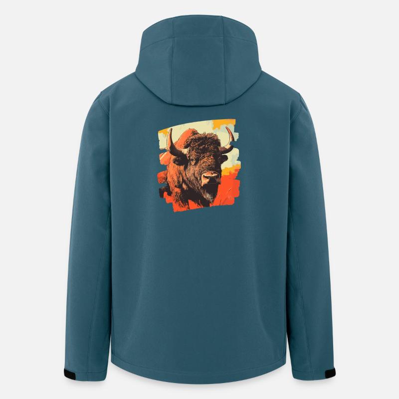 Büffel - Recycelte Männer Softshell-Jacke von Stanley/Stella - Dunkles Petrol