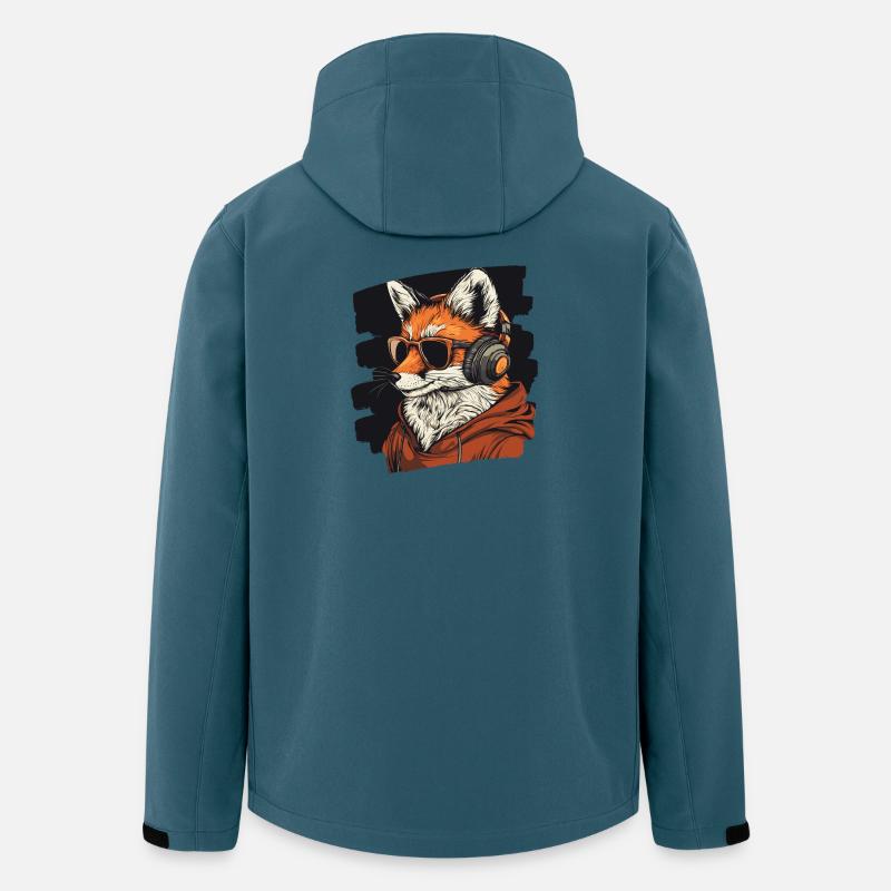 Fuchs Kopfhörer - Recycelte Männer Softshell-Jacke von Stanley/Stella - Dunkles Petrol