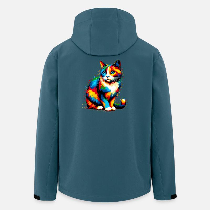 Katze - Recycelte Männer Softshell-Jacke von Stanley/Stella - Dunkles Petrol