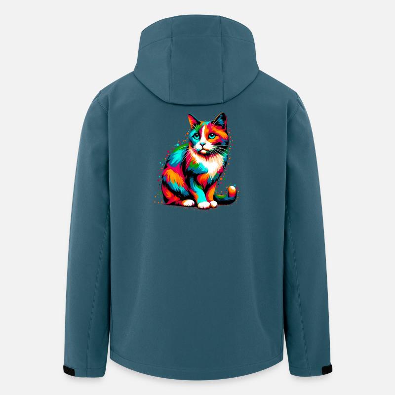 Katze - Recycelte Männer Softshell-Jacke von Stanley/Stella - Dunkles Petrol