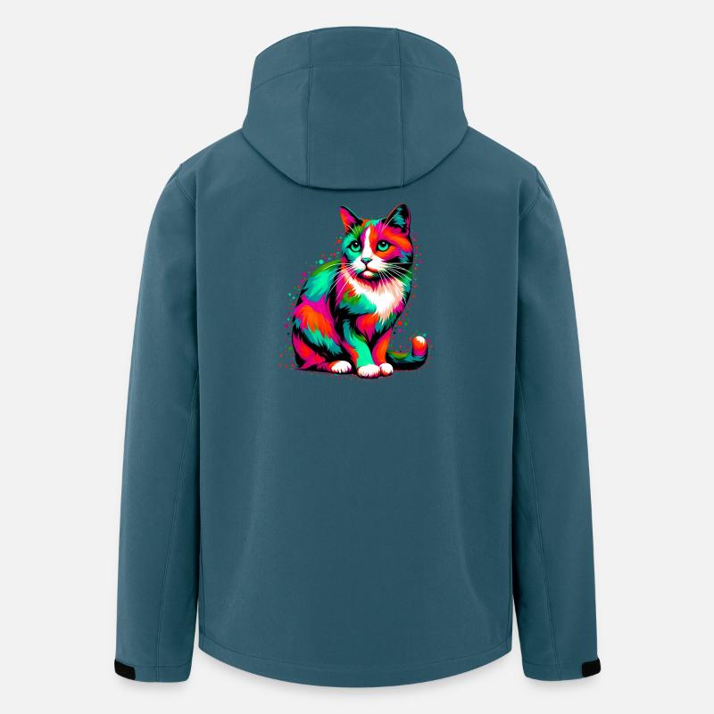 Katze - Recycelte Männer Softshell-Jacke von Stanley/Stella - Dunkles Petrol