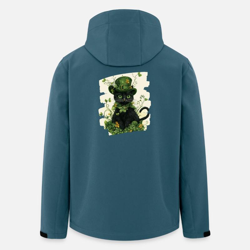 St Patricks day Katze - Recycelte Männer Softshell-Jacke von Stanley/Stella - Dunkles Petrol
