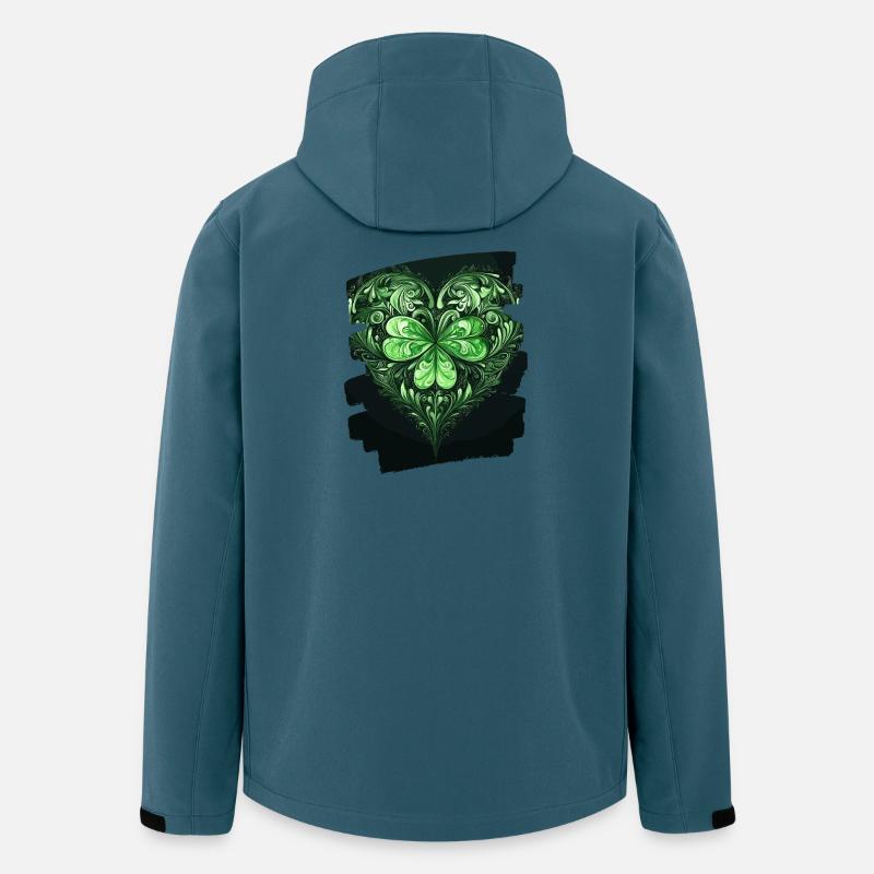 St. Patricks day Kleeblatt Herz - Recycelte Männer Softshell-Jacke von Stanley/Stella - Dunkles Petrol