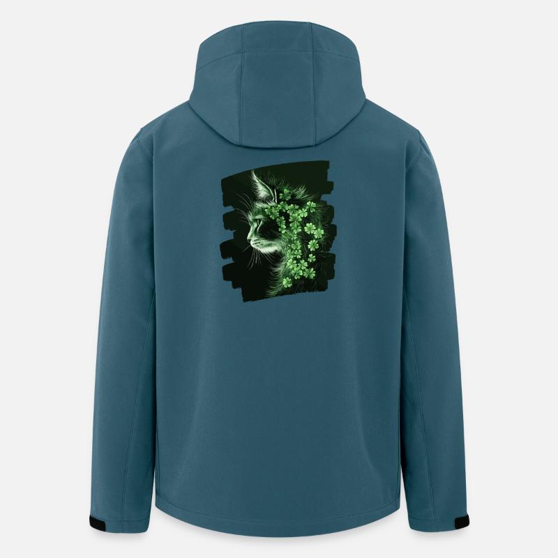 St Patricks day Katze - Recycelte Männer Softshell-Jacke von Stanley/Stella - Dunkles Petrol