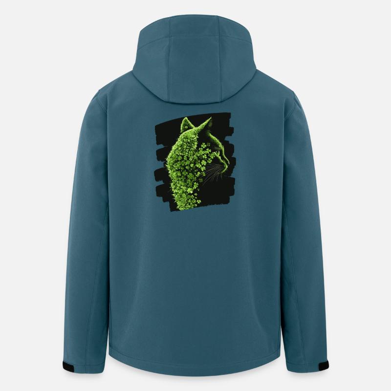 St Patricks day Katze - Recycelte Männer Softshell-Jacke von Stanley/Stella - Dunkles Petrol