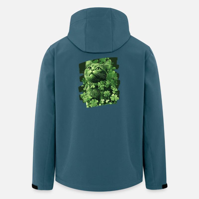 St Patricks day Katze - Recycelte Männer Softshell-Jacke von Stanley/Stella - Dunkles Petrol