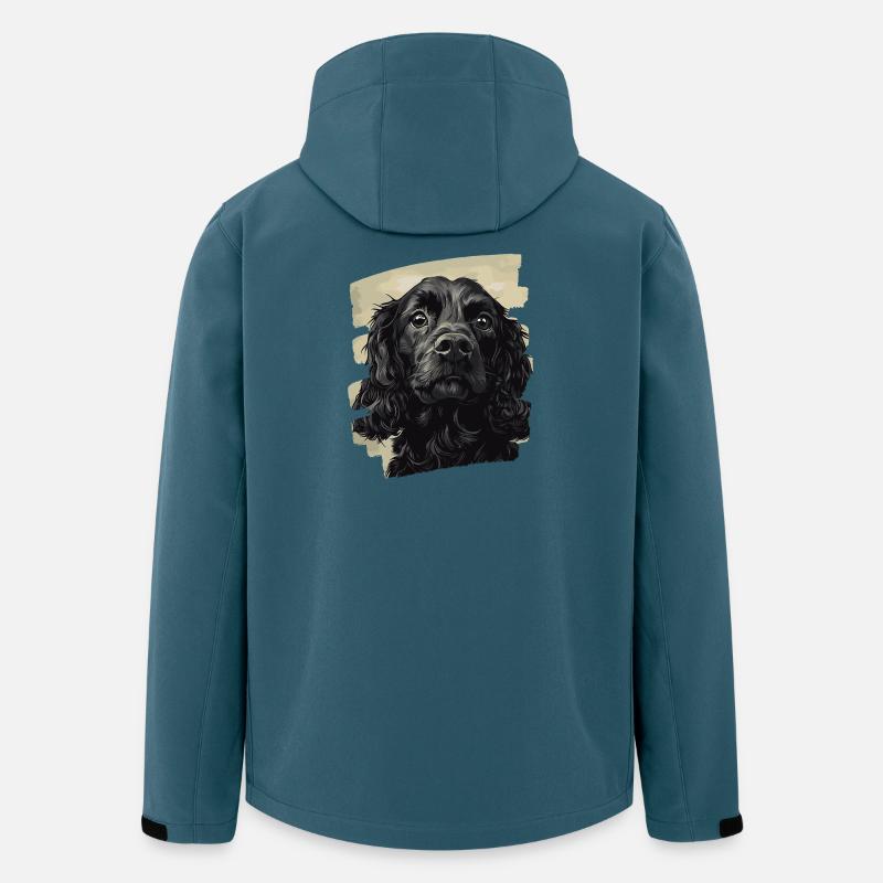 Cocker Spaniel - Recycelte Männer Softshell-Jacke Discoverer von Stanley/Stella - Dunkles Petrol