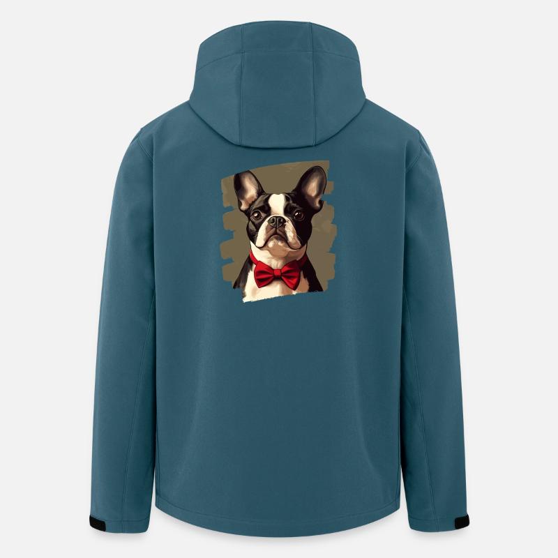 Boston Terrier - Recycelte Männer Softshell-Jacke von Stanley/Stella - Dunkles Petrol