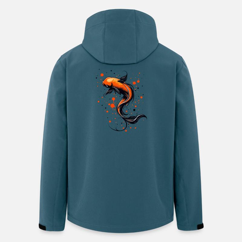 Koi Fisch Harmonie - Recycelte Männer Softshell-Jacke von Stanley/Stella - Dunkles Petrol