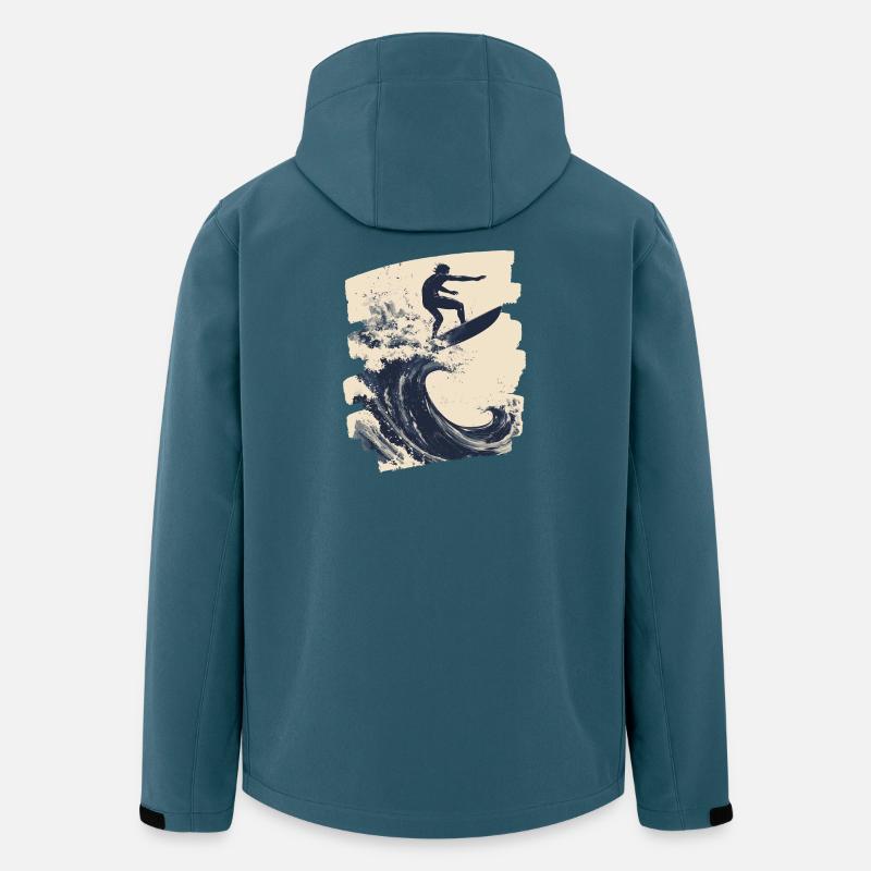 Surfeur Surf Planche de surf Surf - Veste softshell homme en polyester recyclé Stanley/Stella - bleu pétrole foncé