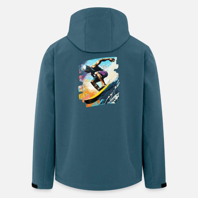 Surfeur Surf Planche de surf Surf - Veste softshell homme en polyester recyclé Stanley/Stella - bleu pétrole foncé