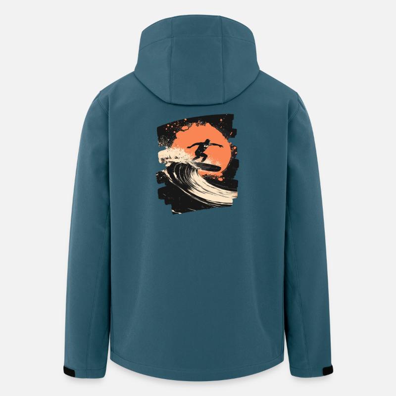 Surfeur Surf Planche de surf Surf - Veste softshell homme en polyester recyclé Stanley/Stella - bleu pétrole foncé