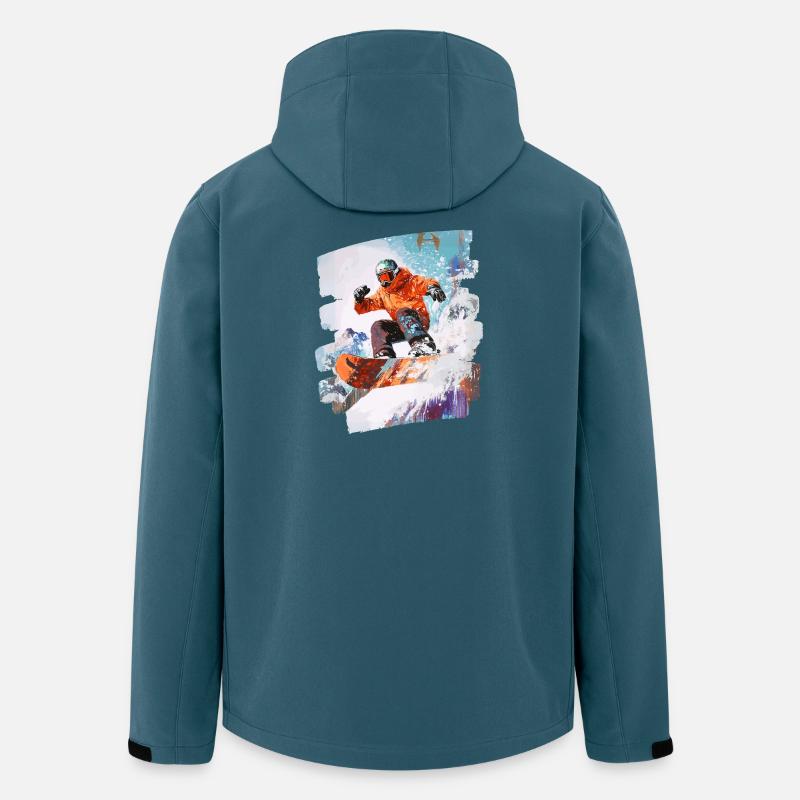 Snowboarder Pulverschnee - Recycelte Männer Softshell-Jacke von Stanley/Stella - Dunkles Petrol