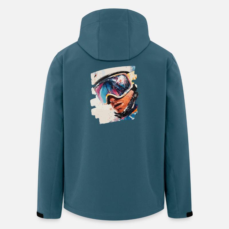 Snowboarder Pulverschnee - Recycelte Männer Softshell-Jacke von Stanley/Stella - Dunkles Petrol
