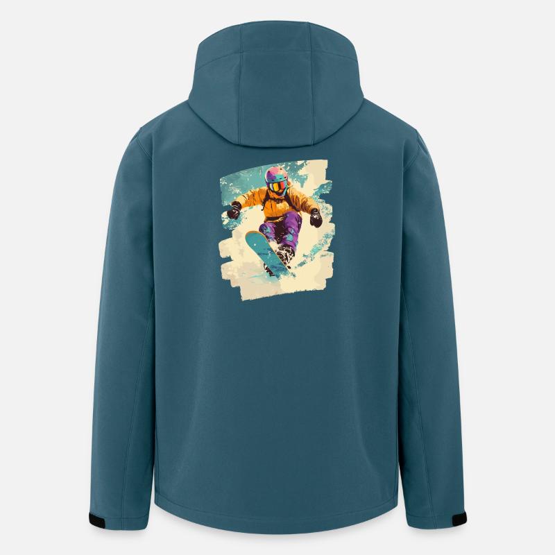 Snowboarder Pulverschnee - Recycelte Männer Softshell-Jacke von Stanley/Stella - Dunkles Petrol